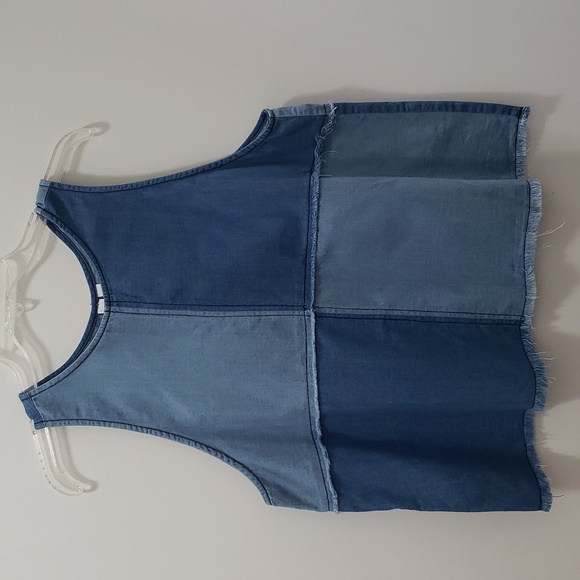 Womens Cute and Fashionable Raw Hemmed Nordstrom BP. 100% Cotton Denim Tank Top - Picture 1 of 6